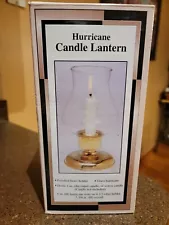 New in box Hurricane Candle Lantern Brass Holder 7 3/4"