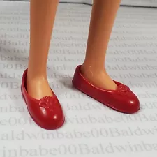 SHOES ~ (RF) 1993 FLAT FOOT 11/5" 1/6 SCALE DOLL MATTEL DISNEY MULAN RED ROUND