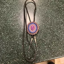 Vintage Native American Beaded Bolo Tie