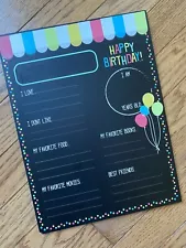 Reusable Birthday Chalk Board Sign