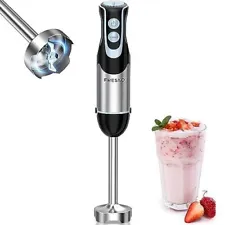 Immersion Blender 500 Watt 12 Speed & Turbo Mode, 304 Stainless Steel Blades