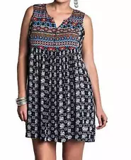 Umgee sleeveless printed peasant dress for women