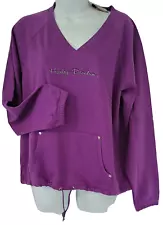 Harley Davidson LS Sweatshirt Purple Embroidered Tie Bottom Chest43in Womens M