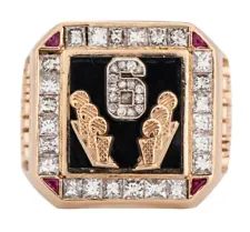 1998 Michael Jordan Chicago Bulls Six Time NBA Championship Gold Ring & Diamonds