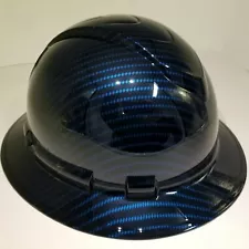 NEW FULL BRIM Hard Hat custom hydro dipped Deep blue candy carbon fiber sick