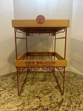 Fat Tire BEER Metal Belgium Brewing Company GLASS AND BOTTLE RACK