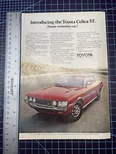 1971 Toyota Celica ST Red Racetrack Vintage Print Ad 1970s Magazine USDM 1970s