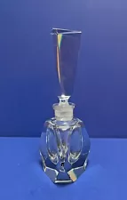 Beautiful! Crystal Perfume Bottle Heavy 7" Geometric Angular Prism Effect Glass