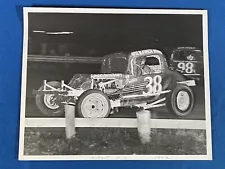 Jim Oullette Midget Dirt Track Race Car 1962 Vintage Photo @ Wilmot Wisconsin