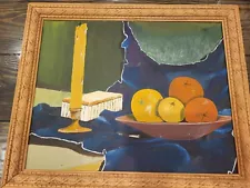 Mid Century Painting Abstract Still Life Modernism Expressionism