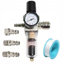 1/4Inch Air Compressor Filter Regulator Combo, Water Oil Separator with Pressure