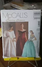 Oop Evening Elegance Mccalls 3681 misses renaissance gown top skirt sz 6-12 NEW