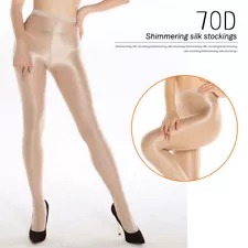 Plus Size 70D Oily Glossy Shiny Pantyhose Shimmering Silk Stockings Dance Tights