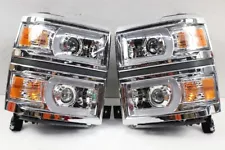 FITS 2014-2015 Chevy Silverado 1500 LED Light Tube DRL Projector Headlights (For: 2015 Chevrolet Silverado 1500)