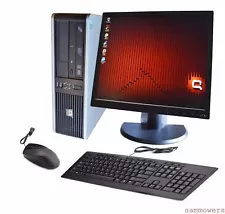 HP Desktop Windows 7 Computer WiFi Core 2 Duo 4GB Ram 160GB PC w/ 17 LCD Monitor