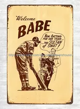 prints for sale online Welcome Babe Babe Ruth baseball player tin sign