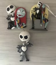 Hallmark The Nightmare Before Christmas Lot Of 3 Jack & Sally Ornaments