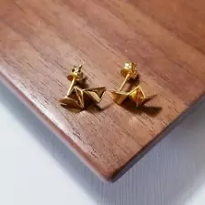 'Origami' Geometric Stud Earrings | Gold