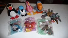 Vintage Lot TY Beanie Babies Rare w Tags Claude, Strut, Scoop, Rocket +McDonalds