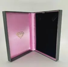 SALE Black Jewellery Gift Box For Pendants / Necklaces - Pink insert