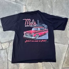 Mels Drive-in San Francisco Retro Car Souvenir Graphic Tee Men's XL Black