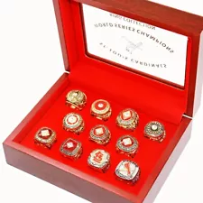 New ListingSt Louis Cardinals World Series 11 Ring Set With a Wooden Display Box