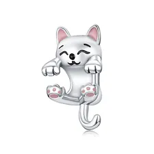 Women Bracelet Charm Sale White Cat Charm Authentic 925 Sterling Silver Charm