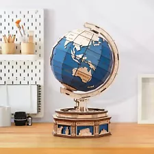 ROKR 3D Wooden Globe Model - Geographical Science Mechanical Assembly Building S