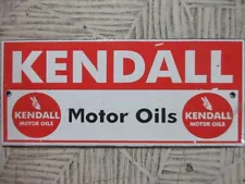 Porcelain Kendall Motor Oils Enamel Metal Sign Plate Size 8" x 3.5" Inches