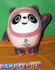 Beijing 2022 Olympic Mascot Panda Bing Dewn Dwen In Pink Rubber Suit Rare