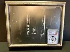 FRAMED PICTURE OF JOHN F KENNEDY & PROOF SILVER