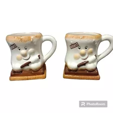 Set Of 2 HERSHEY'S SMORES COFFEE CUP Hot Chocolate Advertising Relief Sculpture