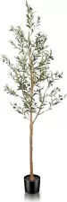 7FT Artificial Olive Tree (82") Tall Fake Potted Olive Tree w/ Planter Large NEW