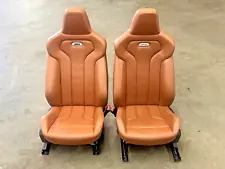 ⭐2015-2018 BMW M3 F80 M FRONT RIGHT + LEFT BUCKET SEAT AMARO BROWN OEM LOT2476