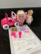 Barbie Power Wheels Kelly & Tommy Doll Jeep w/ Wagon Set 1997