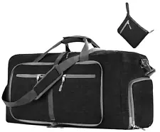 Travel Duffle Bag 85L Black, Foldable, with Shoes Compartment, Best sale