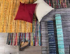 Chindi Rug 100% Natural Cotton Hand Woven 2x3 Feet Carpet Floor Mat Boho Rag Rug