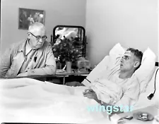 Old Photo Man Smoking in Hospital Bed Room Cigarette Eye 1950s Vintage Negative