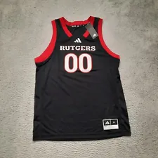 Adidas Mens Rutgers Scarlet Knights Size Medium Basketball Swingman Jersey Black