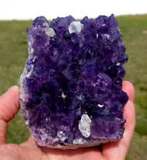 Rich AMETHYST Quartz URUGUAY Flower Crystal Points w Dogtooth Calcite For Sale