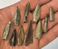 Metal Detecting Finds - 10 Bronze Medieval Arrow Heads