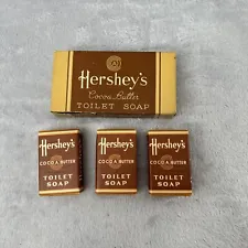 HERSHEY’s COCOA BUTTER SHAVING TOILET SOAP 3 Pack In Original Box Made 1939-1952