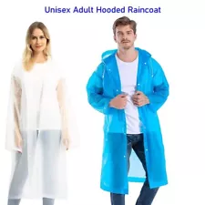 Unisex Adult Waterproof Raincoat Rain Coat Hooded Jacket Poncho Rainwear Camping