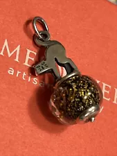 James Avery Retired NIB Scaredy Cat Glass Finial Charm Sterling Silver