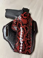 New ListingSmith And Wesson 380 MP Or Similar Leather Gun Holster - Handmade, Red Python