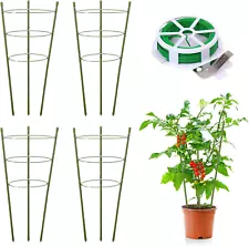 4 Pack Plant Support Tomato Cages for Garden, 18 Inches Small Tomato Cages an...