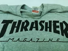 100% LEGIT SUPREME X THRASHER MAGAZINE T SHIRT L 2011 Gray USA Skate Rap Hip Hop