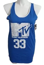 *NWT* MTV Men's Sleeveless Tank Royal Blue Basketball #33 Viacom Size L #4y26