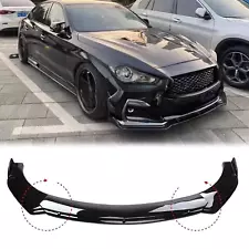 For INFINITI Q50 2014-2022 Front Bumper Lip Spoiler Lower Splitter Gloss Black