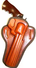 CEBECI BROWN LEATHER OWB BELT SLIDE HOLSTER for TAURUS MODEL 66 .357 6" REVOLVER